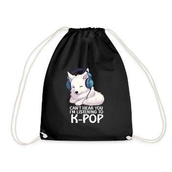 Je ne t’entends pas, j’écoute de la K-pop, Arctic Fox - Sac de sport léger - noir - Devant