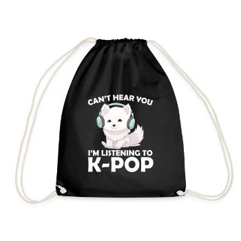 Je ne t’entends pas, j’écoute de la K-pop, Arctic Fox - Sac de sport léger - noir - Devant
