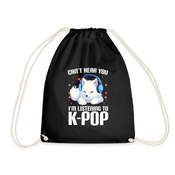 Je ne t’entends pas, j’écoute de la K-pop, Arctic Fox - Sac de sport léger - noir - Devant
