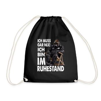 I don't have to do anything, I'm retired - Drawstring Bag - black - Front