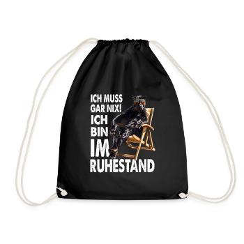 I don't have to do anything, I'm retired - Drawstring Bag - black - Front