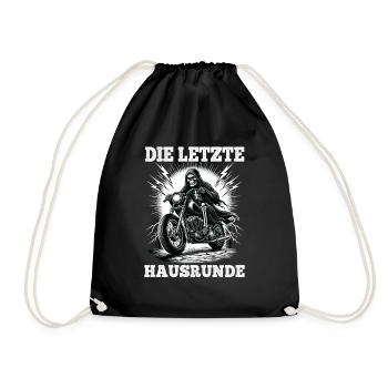 Skeleton Biker The Last House Lap Motorcycle Fan - Drawstring Bag - black - Front