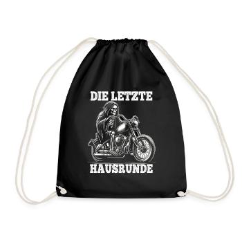 Skeleton Biker The Last House Lap Motorcycle Fan - Drawstring Bag - black - Front