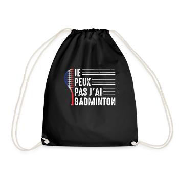 Je Peux Pas J'ai Badminton Bad Joueur de Badminton - Sac de sport léger - noir - Devant