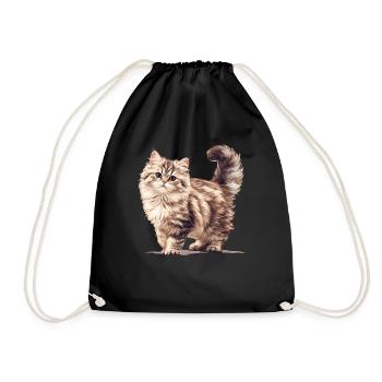 Chat Sibérien Sibirische Katze - Sac de sport léger - noir - Devant