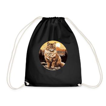 Siberian Cat Sibirische Katze - Drawstring Bag - black - Front