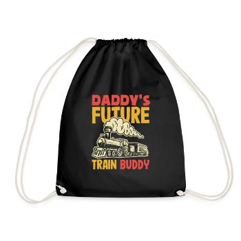 Funny Train Lover Trains Locomotive Gift - Drawstring Bag - black - Front