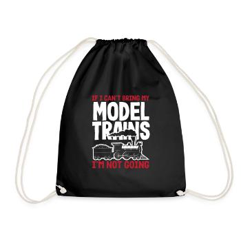 Funny Train Lover Trains Locomotive Gift - Drawstring Bag - black - Front