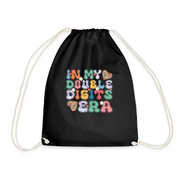 Double Digit Birthday Decoration Girls 10 - Drawstring Bag - black - Front