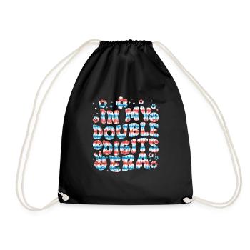 Double Digit Birthday Decoration Girls 10 - Drawstring Bag - black - Front