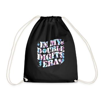Double Digit Birthday Decoration Girls 10 - Drawstring Bag - black - Front