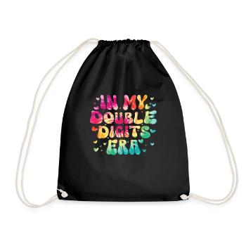 Double Digit Birthday Decoration Girls 10 - Drawstring Bag - black - Front