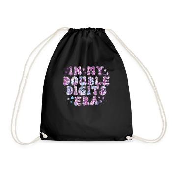 Double Digit Birthday Decoration Girls 10 - Drawstring Bag - black - Front