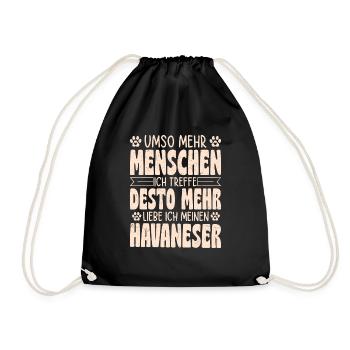 Liebe ich meinen Havaneser Hunde Mama Hund Frauche - Turnbeutel - Schwarz - Vorne