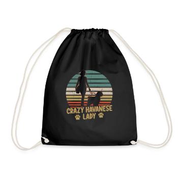 Crazy Havanese Lady Dog Owner Havaneser Mom - Turnbeutel - Schwarz - Vorne