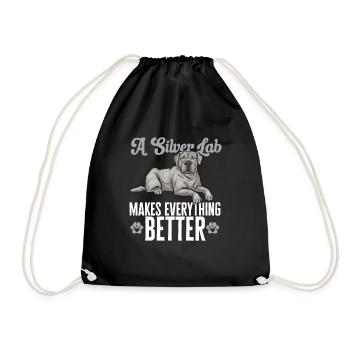 Silberner Labrador Retriever Silberner Lab - Turnbeutel - Schwarz - Vorne