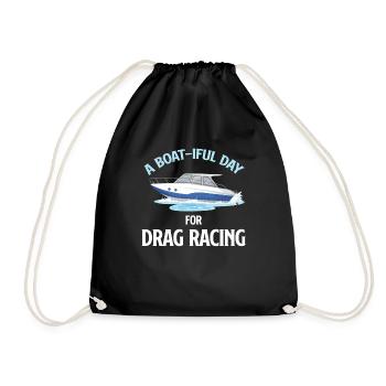 Ein Tag Voller Boote Für Drag Racing Wassersport - Turnbeutel - Schwarz - Vorne