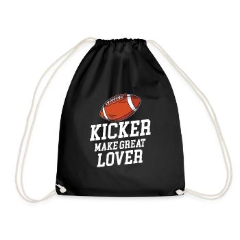 Kicker Make Great Lovers Football Quarterback - Drawstring Bag - black - Front