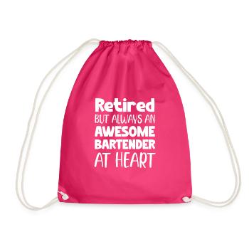 Retired, But Still A Great Bartender On - Drawstring Bag - fuchsia - Front
