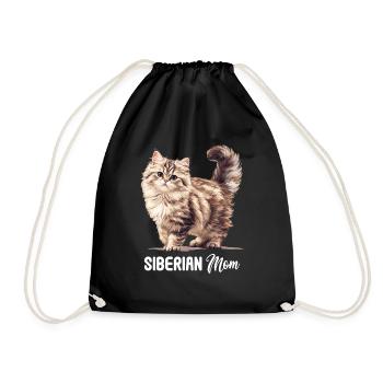 Siberian Cat Sibirische Katze - Drawstring Bag - black - Front