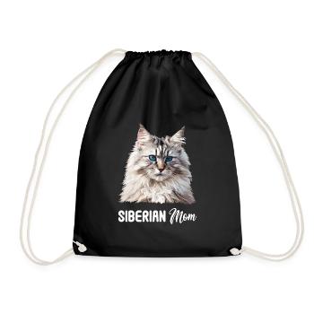 Siberian Cat Sibirische Katze - Drawstring Bag - black - Front