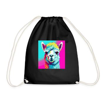 Alpaca in Pop Art - Drawstring Bag - black - Front