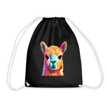 Alpaca in Pop Art - Drawstring Bag - black - Front
