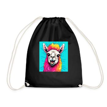 Alpaca in Pop Art - Drawstring Bag - black - Front