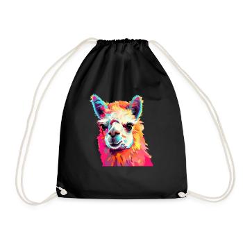 Alpaca in Pop Art - Drawstring Bag - black - Front