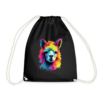Alpaca in Pop Art - Drawstring Bag - black - Front