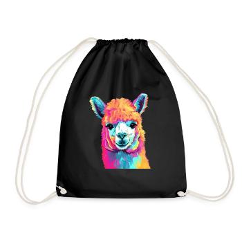 Alpaca in Pop Art - Drawstring Bag - black - Front