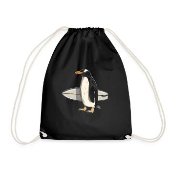 Cadeau pingouin surfeur vintage surf - Sac de sport léger - noir - Devant