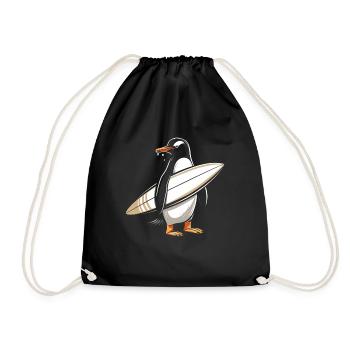 Cadeau pingouin surfeur vintage surf - Sac de sport léger - noir - Devant