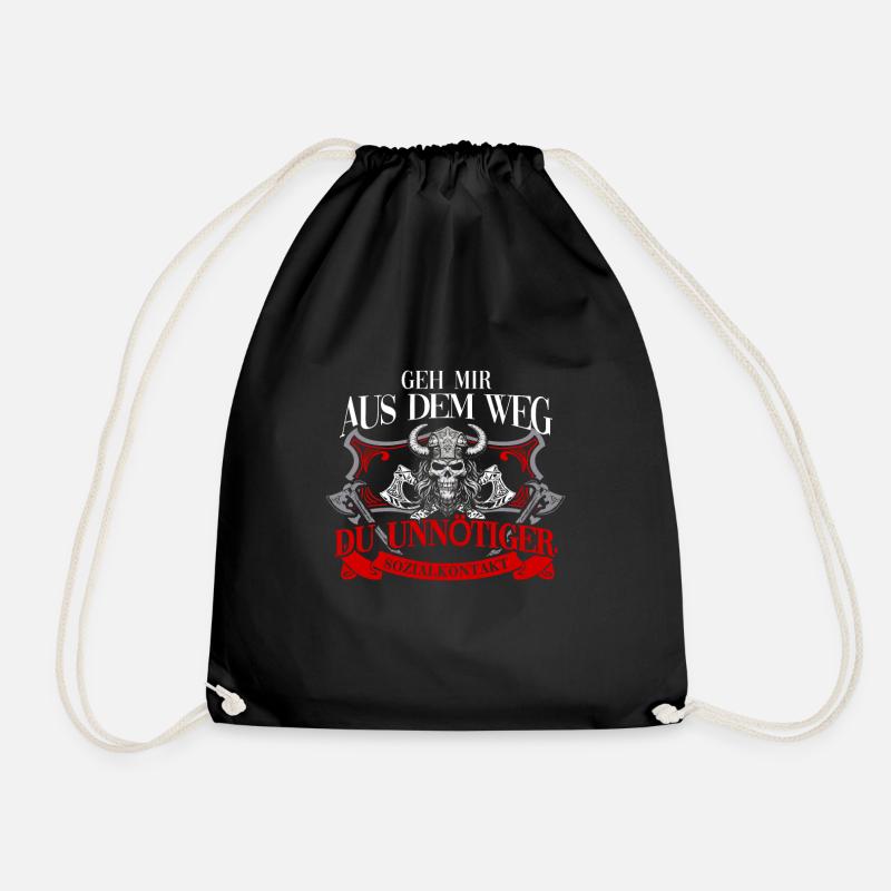 Wikinger Tshirt Viking Valhalla Walhalla Gott Odin - Turnbeutel - Schwarz