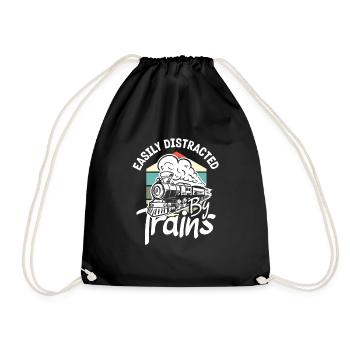 Drôle de Train amant Trains Locomotive cadeau - Sac de sport léger - noir - Devant