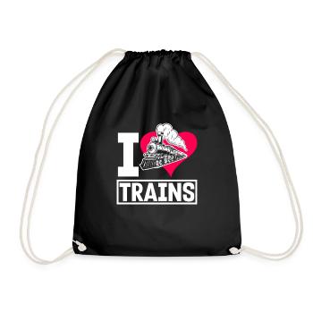 Drôle de Train amant Trains Locomotive cadeau - Sac de sport léger - noir - Devant