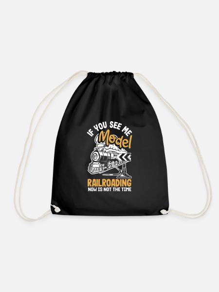 Drôle de Train amant Trains Locomotive cadeau - Sac de sport léger - noir