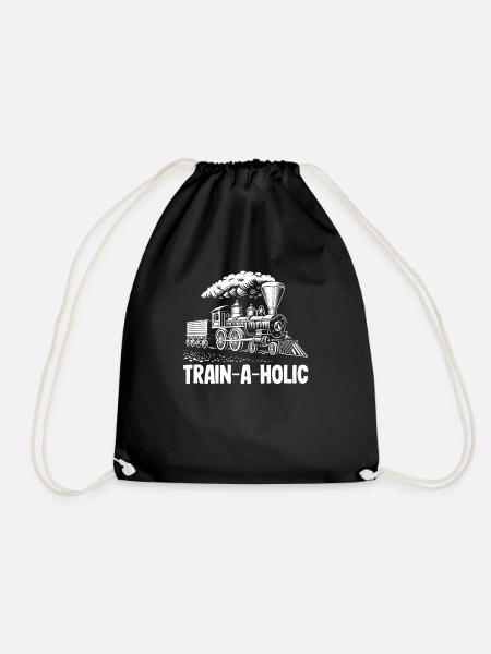 Lustiges Zug Liebhaber Züge Lokomotive Geschenk - Turnbeutel - Schwarz