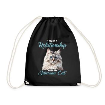 Chat Sibérien Sibirische Katze - Sac de sport léger - noir - Devant