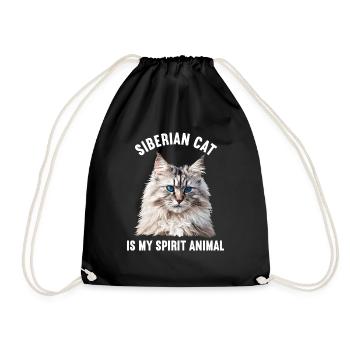 Siberian Cat Sibirische Katze - Drawstring Bag - black - Front