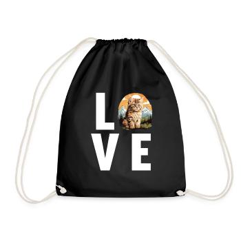 Siberian Cat Sibirische Katze - Drawstring Bag - black - Front