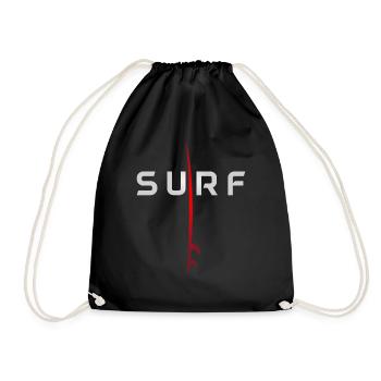 Surfing Vintage Surfer Gift - Drawstring Bag - black - Front