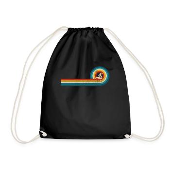 Surfen Vintage Surfer Geschenk - Turnbeutel - Schwarz - Vorne