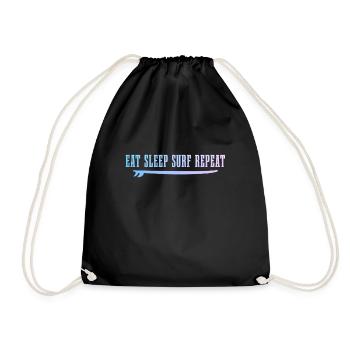 Surfing Vintage Surfer Gift - Drawstring Bag - black - Front