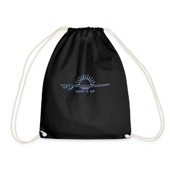 Surfen Vintage Surfer Geschenk - Turnbeutel - Schwarz - Vorne