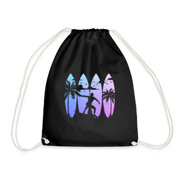 Surfing Vintage surfeur cadeau - Sac de sport léger - noir - Devant