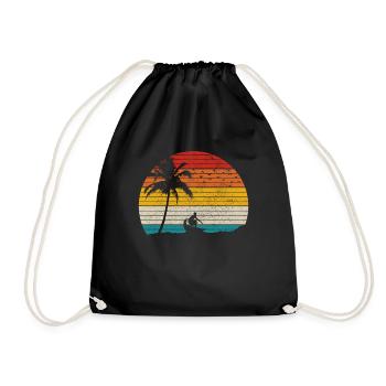 Surfing Vintage surfeur cadeau - Sac de sport léger - noir - Devant