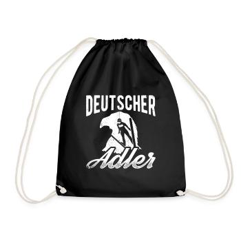 Deutscher Adler Skispringen Skiurlaub Wintersport - Turnbeutel - Schwarz - Vorne