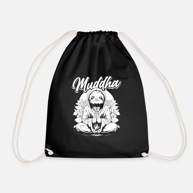 Mama Mutter Faultier Muddha Sunflower Buddha - Turnbeutel - Schwarz