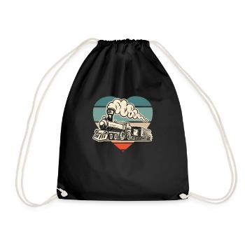 Drôle de Train amant Trains Locomotive cadeau - Sac de sport léger - noir - Devant